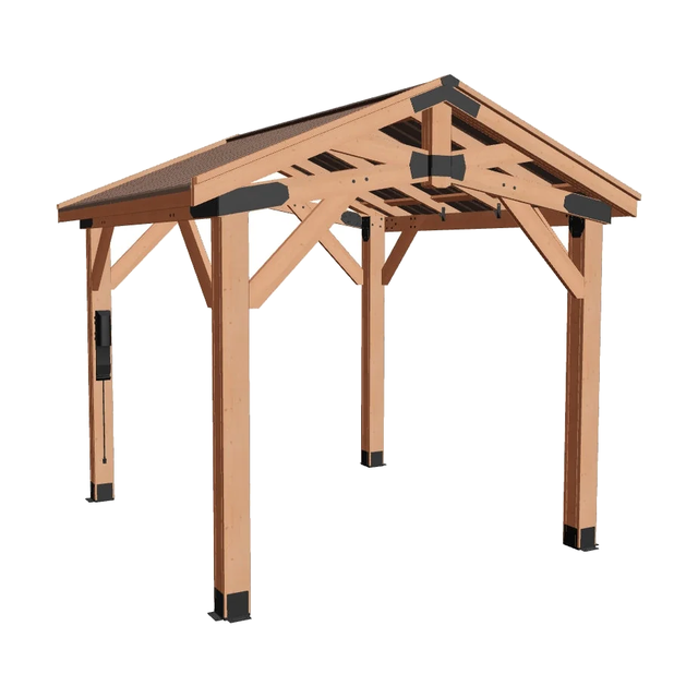 Backyard Discovery 10x10 Norwood, cedar garden gazebo, product view on a white background