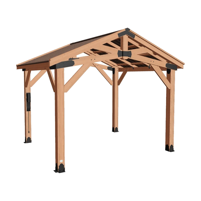 Backyard Discovery 12x10 Norwood, cedar garden gazebo, product view on a white background