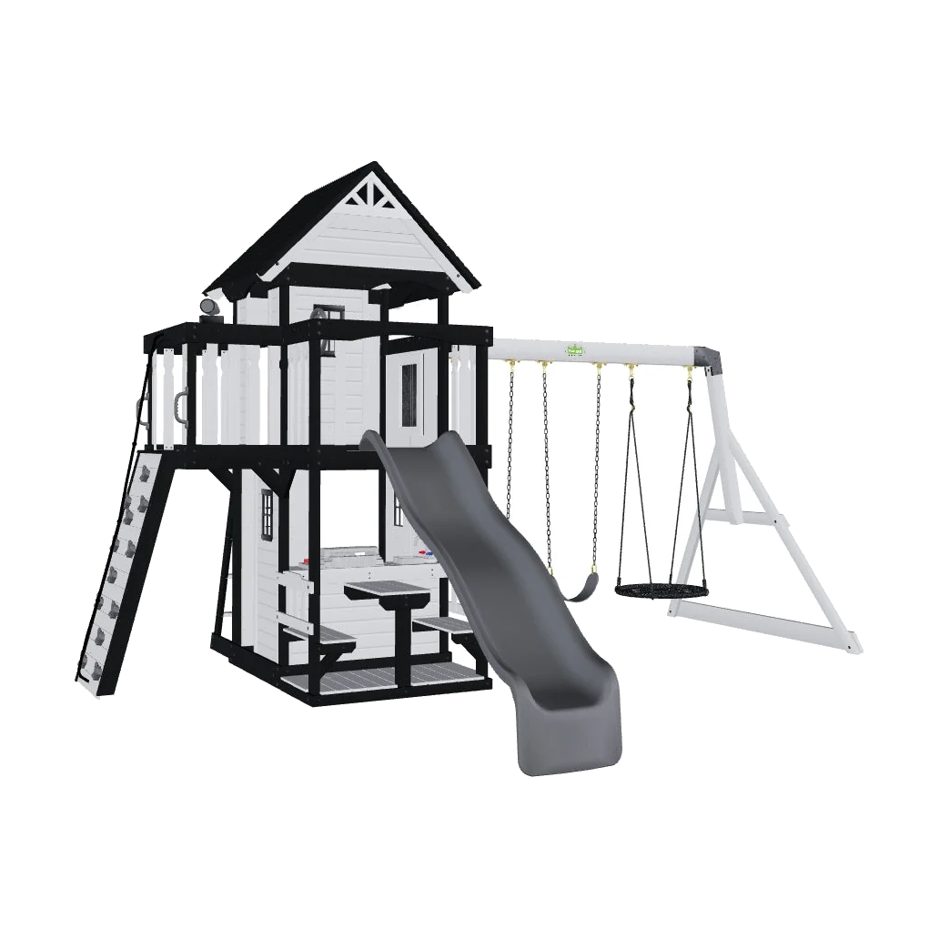 Backyard Discovery Canyon Creek White, outdoor swing set, product view on a white background
