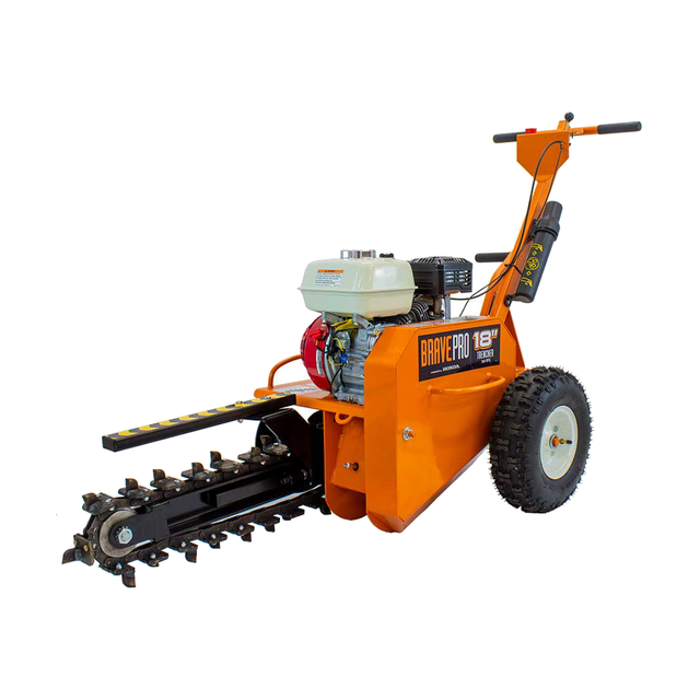 Brave BRPT18 trencher with Shark digging chain and Honda GX200 engine
