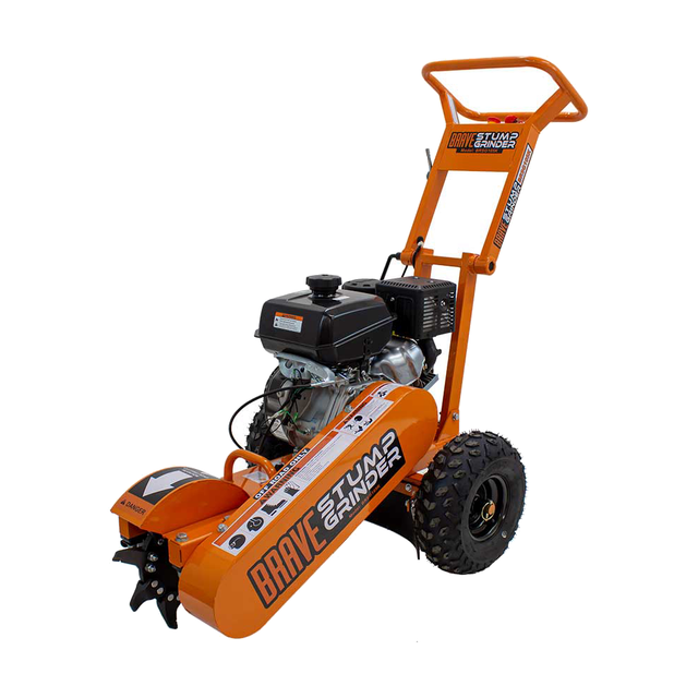 Brave BRSG105K stump grinder with 14 HP Kohler engine and 12 inch carbide cutting head