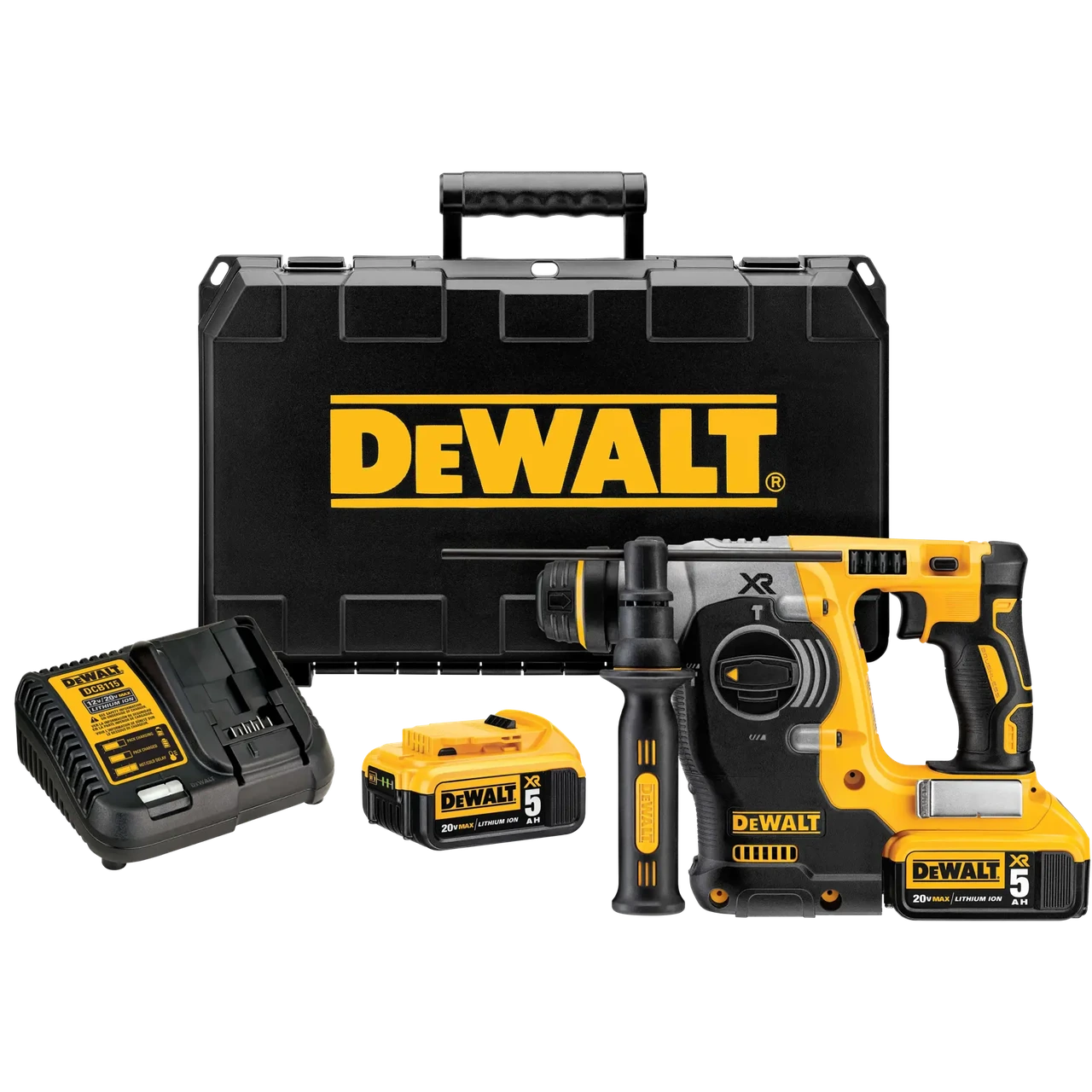 DeWalt DCH273P2 20V MAX XR Brushless 1" L-Shape SDS Plus Rotary Hammer Kit, view 1