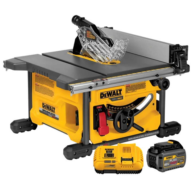 DeWalt DCS7485T1 FLEXVOLT 60V MAX 8-1/4" Cordless Table Saw Kit, product view on a white background