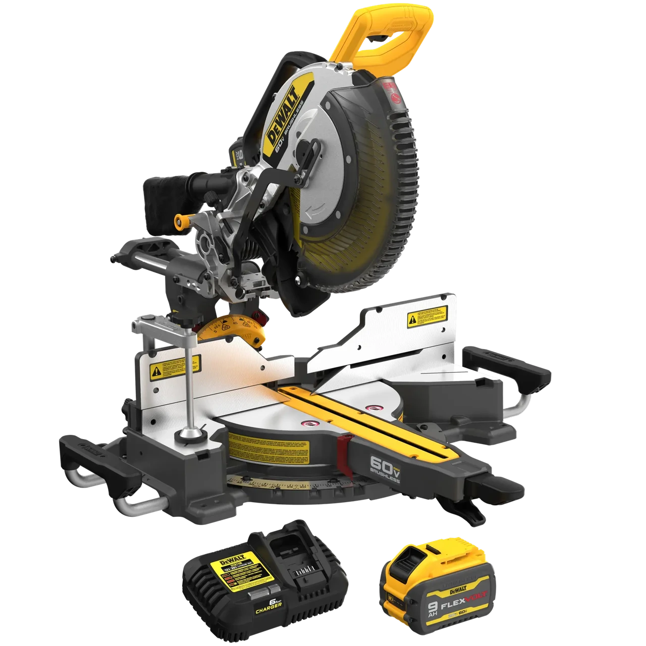 DeWalt DCS781X1 60V MAX FLEXVOLT 12" Double Bevel Sliding Compound Miter Saw Kit, view 1