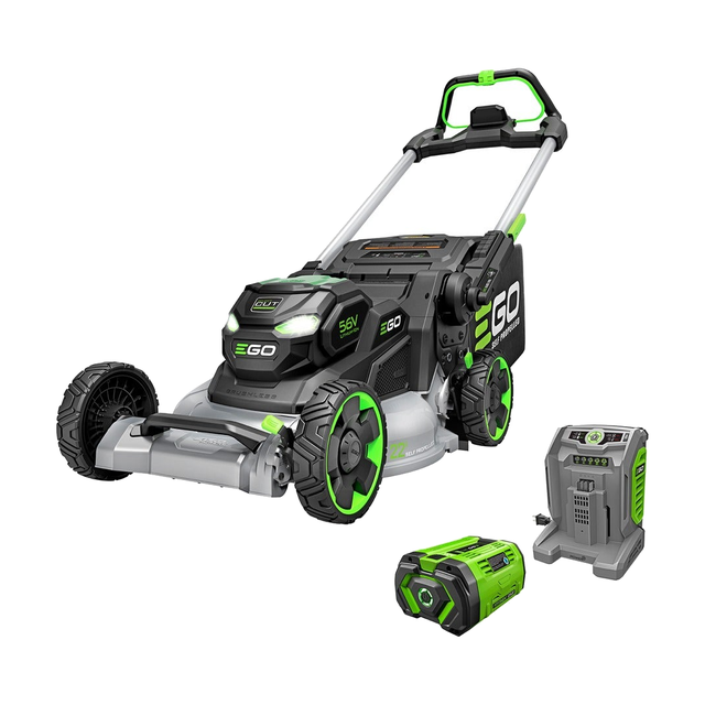 EGO LM2206SP 22 inch aluminum deck self-propelled battery lawn mower with 10Ah battery and 700W charger