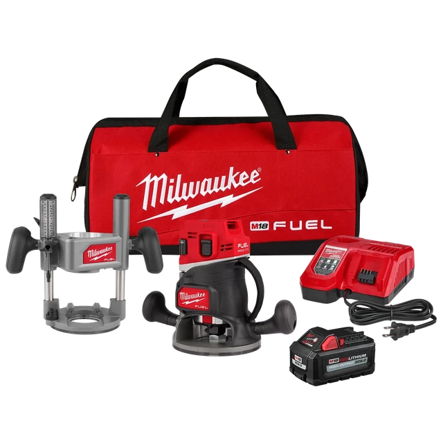 Milwaukee 2838-21 M18 FUEL 1/2" Plunge Router Kit, product view on a white background
