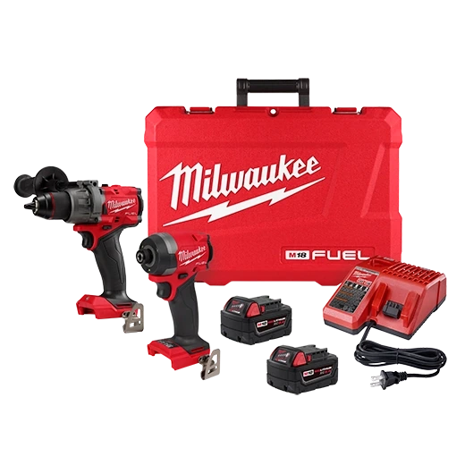 Milwaukee 3697-22 M18 FUEL 2-Tool Cordless Combo Kit: 1/2" Hammer Drill & 1/4" Hex Impact Driver, view 1